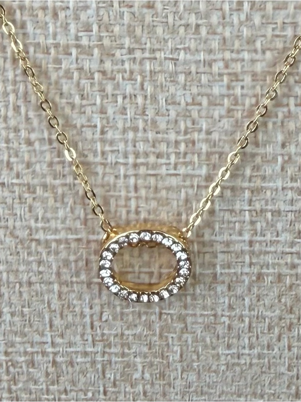Park Lane Gold-Tone Rhinestone Circle Pendant Necklace